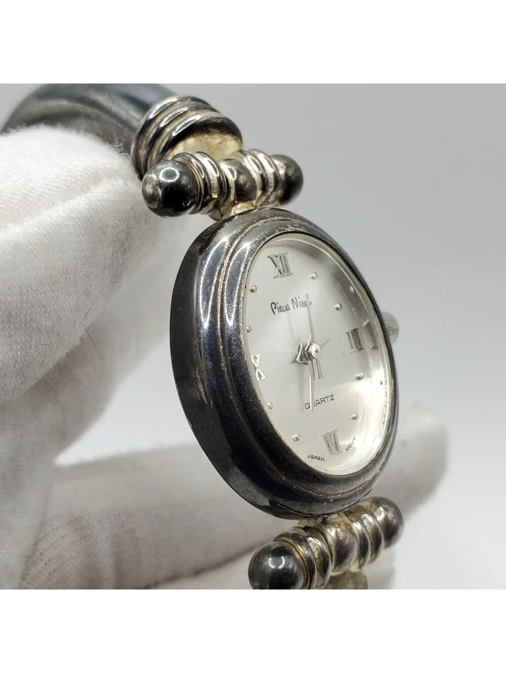 Piere Nicol Womens Watch  23mm  New Battery Silver Tone Oval